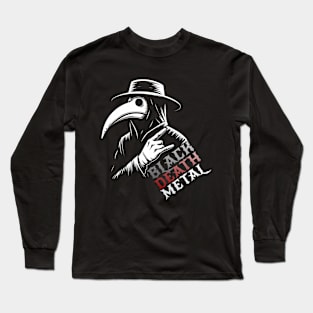 Creepy Metalhead Plague Doctor: Ready to Headbang! Long Sleeve T-Shirt